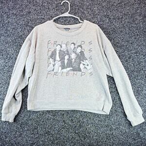 Friends Men's Gray Crewneck Pullover Fleece Sweatshirt XL Graphic Print TV